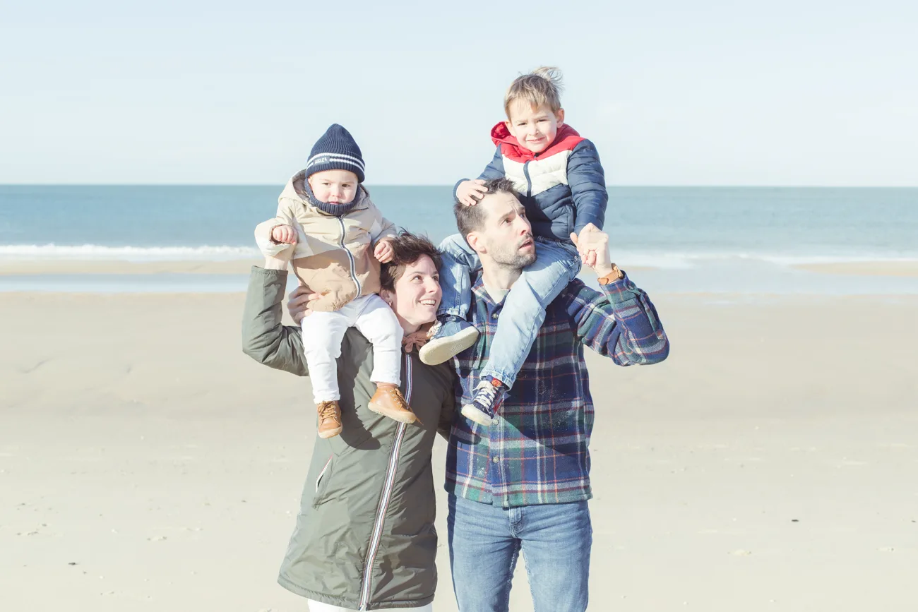 Séance photo de famille à la plage — Amour et Lumière, Bassin d'Arcachon